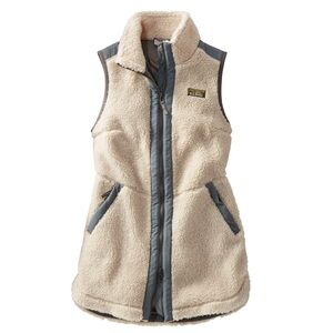 L.L. Bean Cream and Gray Women's Vest